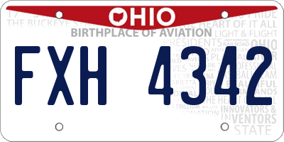OH license plate FXH4342
