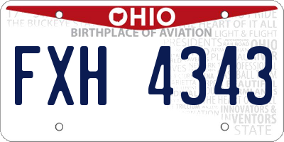 OH license plate FXH4343