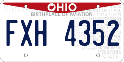 OH license plate FXH4352