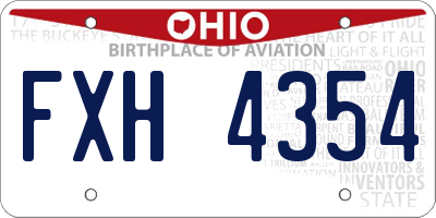 OH license plate FXH4354