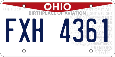 OH license plate FXH4361