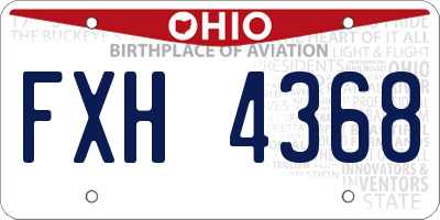 OH license plate FXH4368