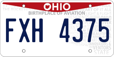 OH license plate FXH4375