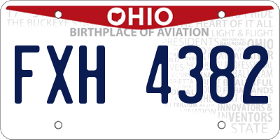 OH license plate FXH4382