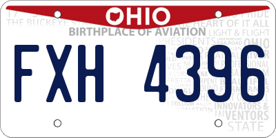 OH license plate FXH4396