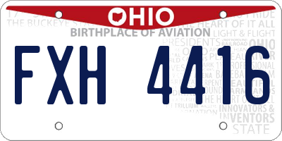 OH license plate FXH4416