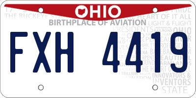 OH license plate FXH4419
