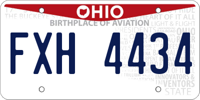 OH license plate FXH4434