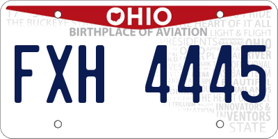 OH license plate FXH4445