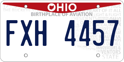OH license plate FXH4457