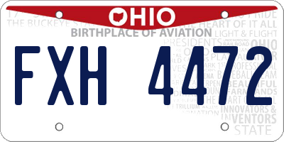 OH license plate FXH4472