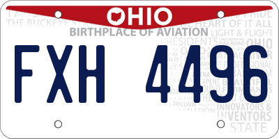 OH license plate FXH4496