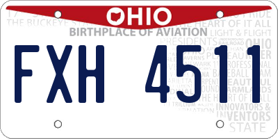 OH license plate FXH4511