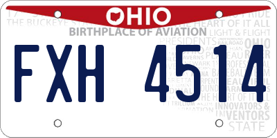 OH license plate FXH4514