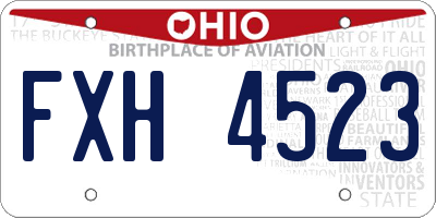 OH license plate FXH4523