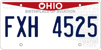 OH license plate FXH4525