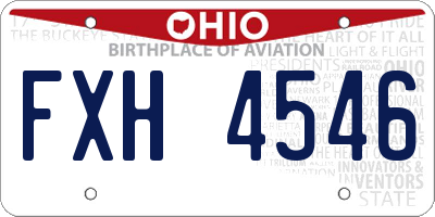 OH license plate FXH4546