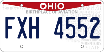 OH license plate FXH4552