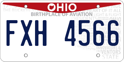 OH license plate FXH4566