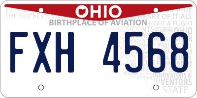 OH license plate FXH4568
