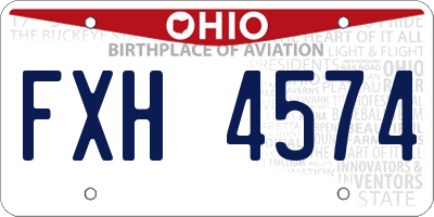 OH license plate FXH4574