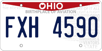 OH license plate FXH4590
