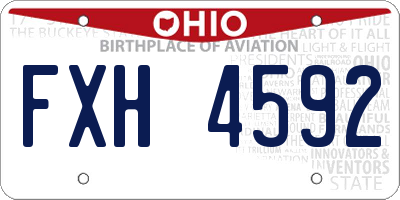 OH license plate FXH4592