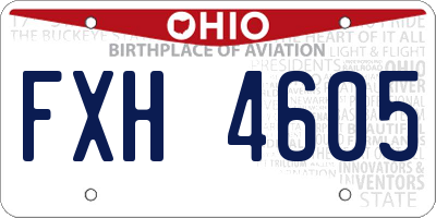 OH license plate FXH4605