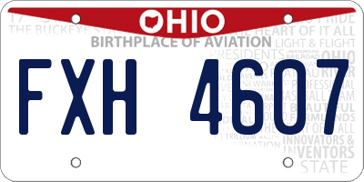OH license plate FXH4607