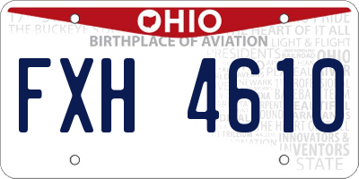 OH license plate FXH4610