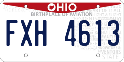 OH license plate FXH4613