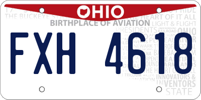 OH license plate FXH4618
