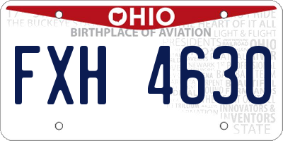 OH license plate FXH4630