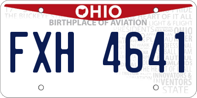 OH license plate FXH4641