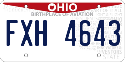 OH license plate FXH4643