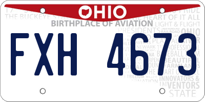 OH license plate FXH4673