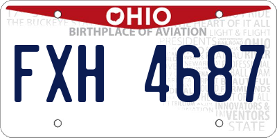 OH license plate FXH4687