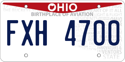OH license plate FXH4700