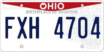OH license plate FXH4704