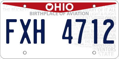 OH license plate FXH4712