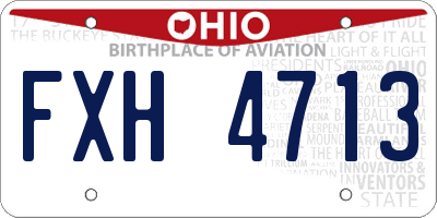 OH license plate FXH4713