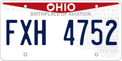 OH license plate FXH4752