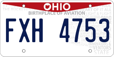 OH license plate FXH4753