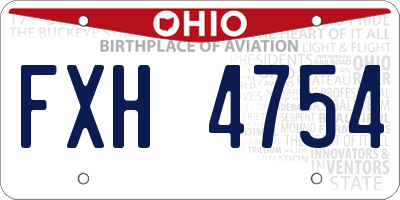 OH license plate FXH4754