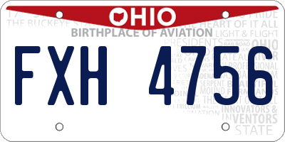 OH license plate FXH4756