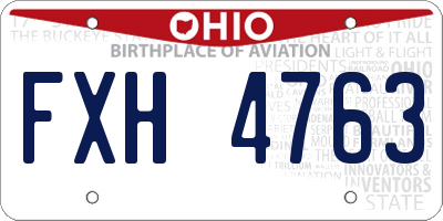 OH license plate FXH4763