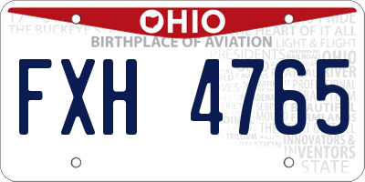 OH license plate FXH4765