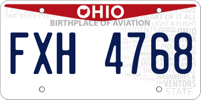 OH license plate FXH4768