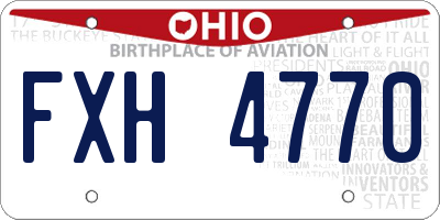 OH license plate FXH4770