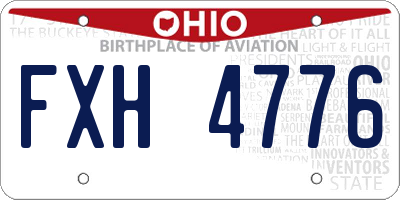 OH license plate FXH4776
